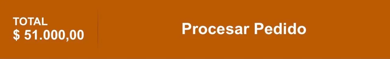 Pantalla de la aplicación mostrando el botón de procesar pedido